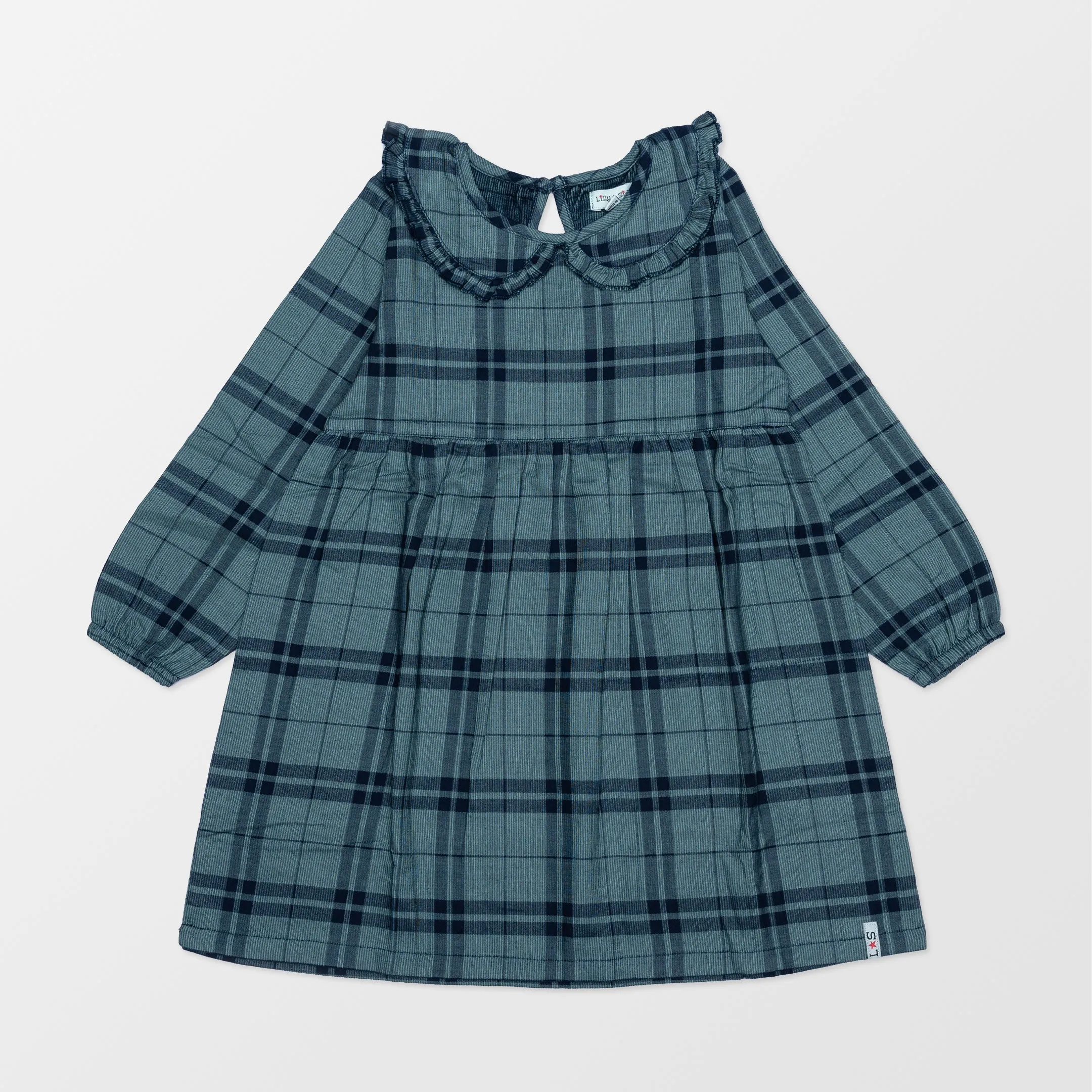 Blue Check Print Dress