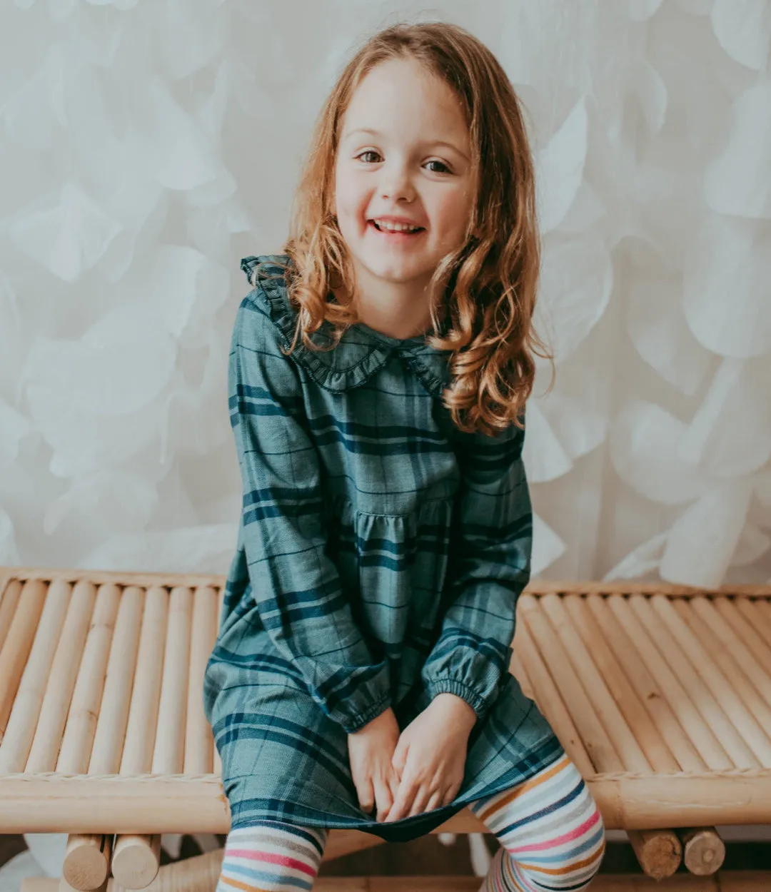 Blue Check Print Dress