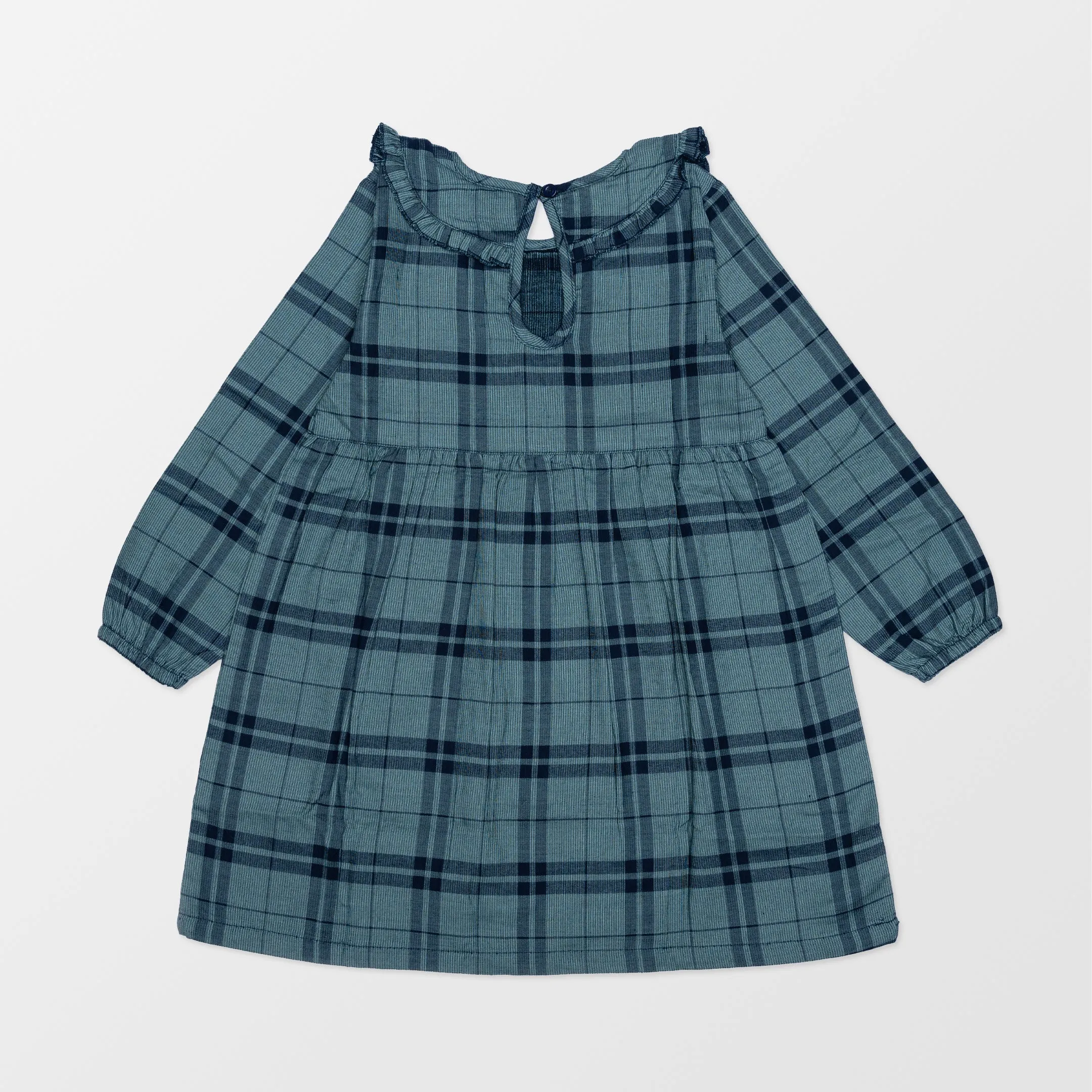 Blue Check Print Dress