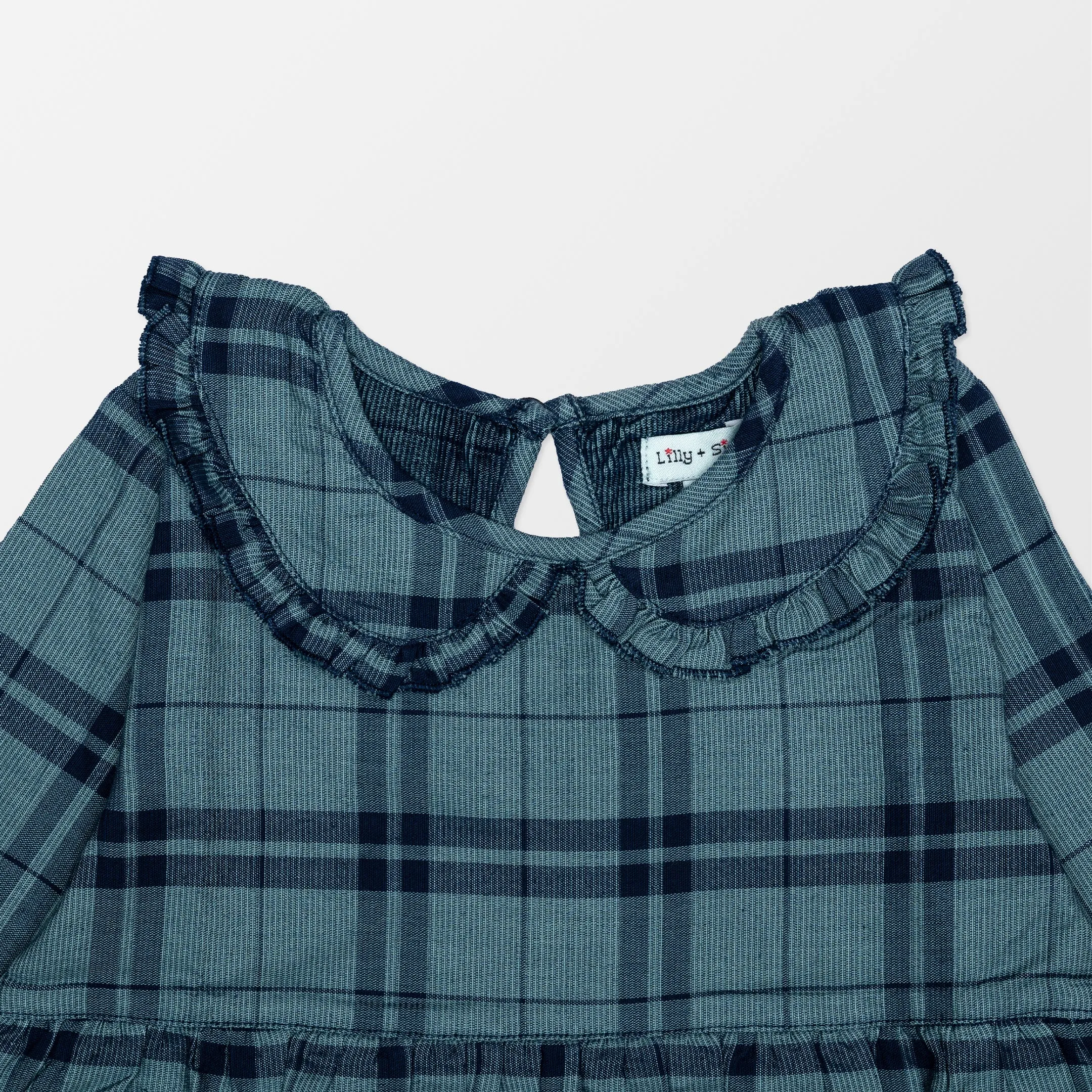 Blue Check Print Dress