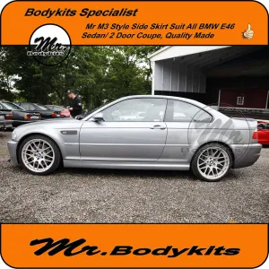 BMW E46 PP Plastic M3 Style Side Skirt For Sedan/ 2 Door Coupe