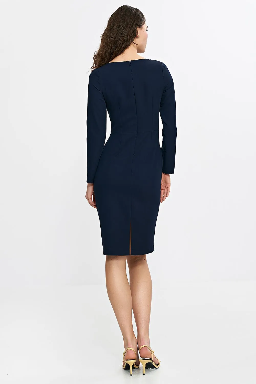 Boat Neck Fitted Dress