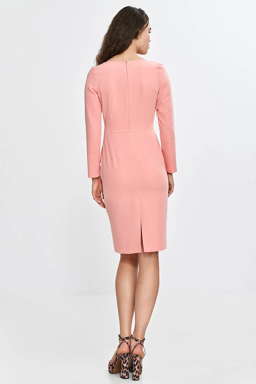 Boat Neck Fitted Dress