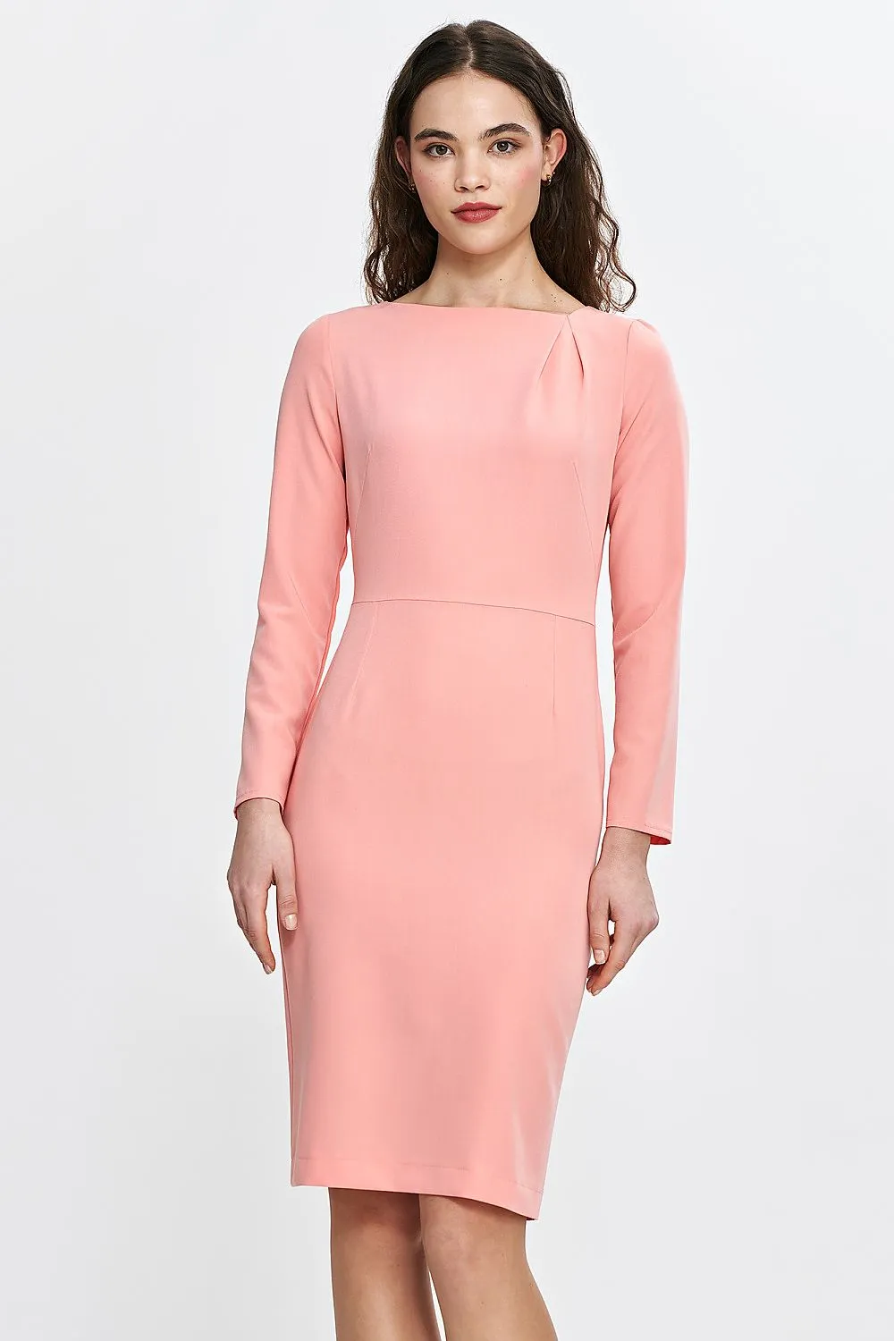 Boat Neck Fitted Dress