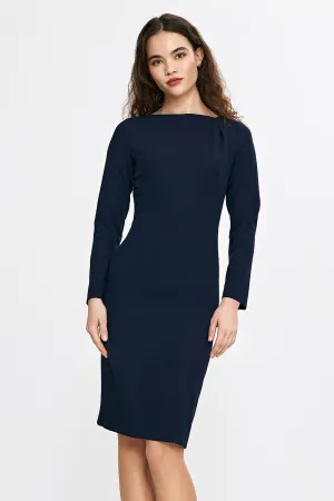 Boat Neck Fitted Dress