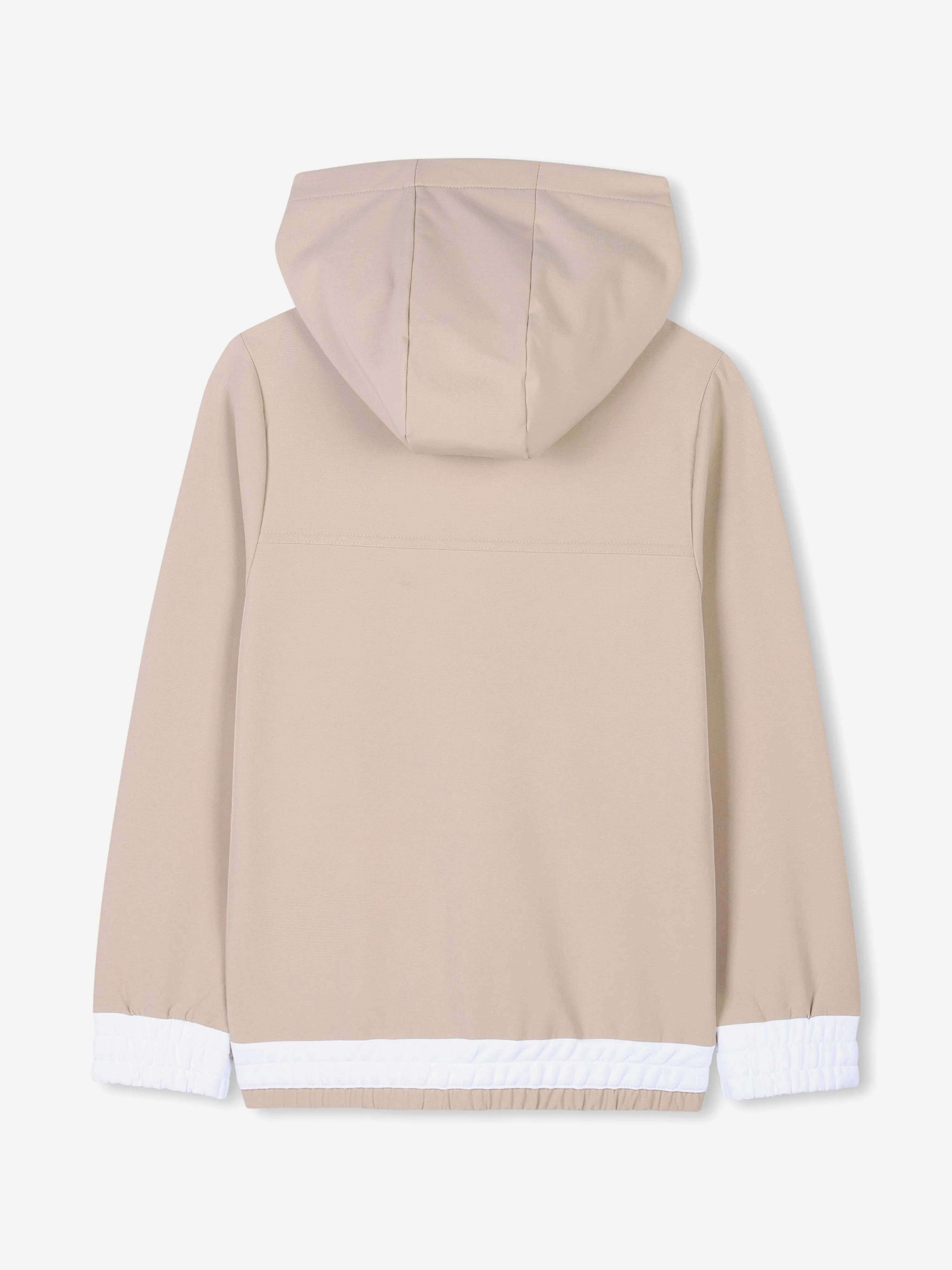 BOSS Boys Logo Zip Up Top in White