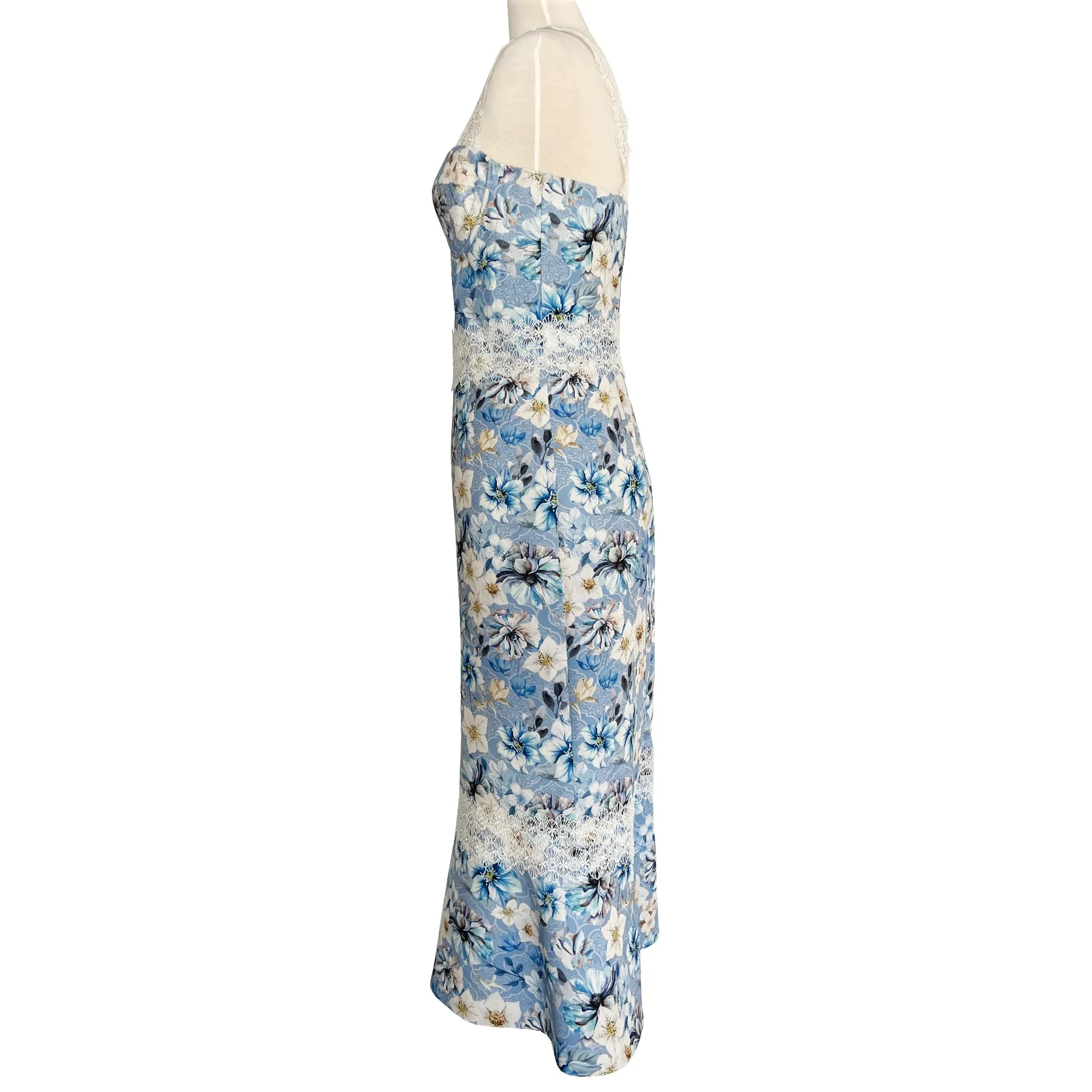 Bronx and Banco Yana Blue Floral Print Dress Size US 6