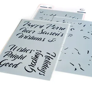 Brushed Sentiments: Holiday Stencil Set