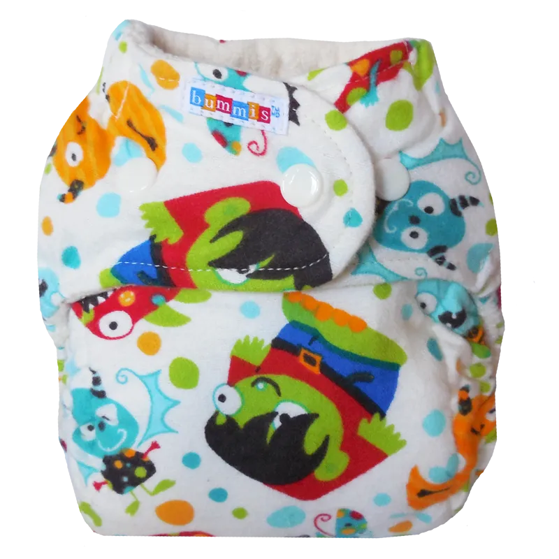 Bummis Flannel Fitted Cloth Diaper