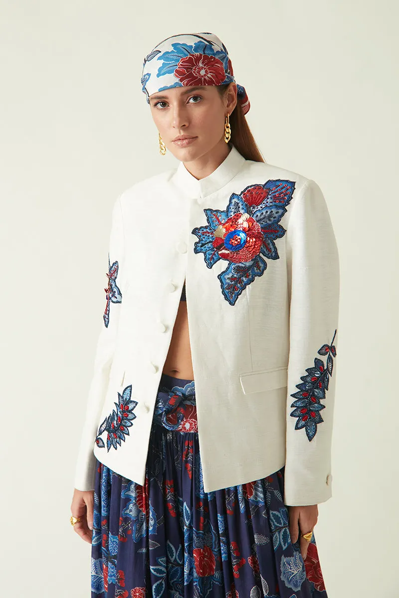 Buru white embroidered jacket