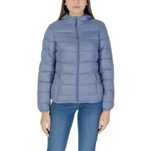 B.young Women's Light Blue Turtleneck Jacket with Hood and Pockets