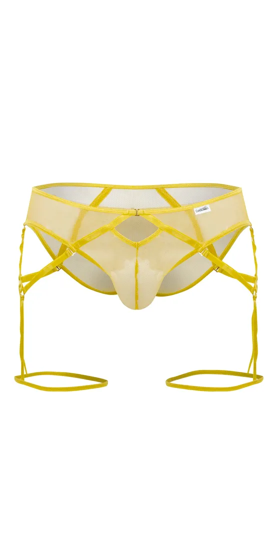 Candyman 99625 Mesh Garter Briefs Yellow
