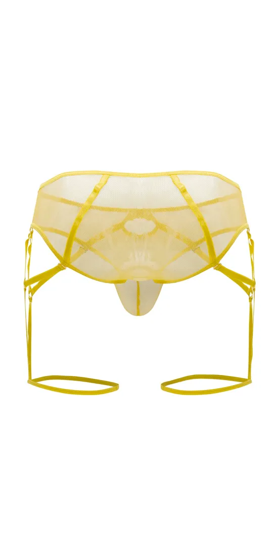 Candyman 99625 Mesh Garter Briefs Yellow