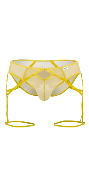 Candyman 99625 Mesh Garter Briefs Yellow