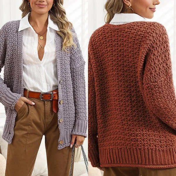 Chunky Cable Knit Oversized Cardigan Sweater in 2 Colors