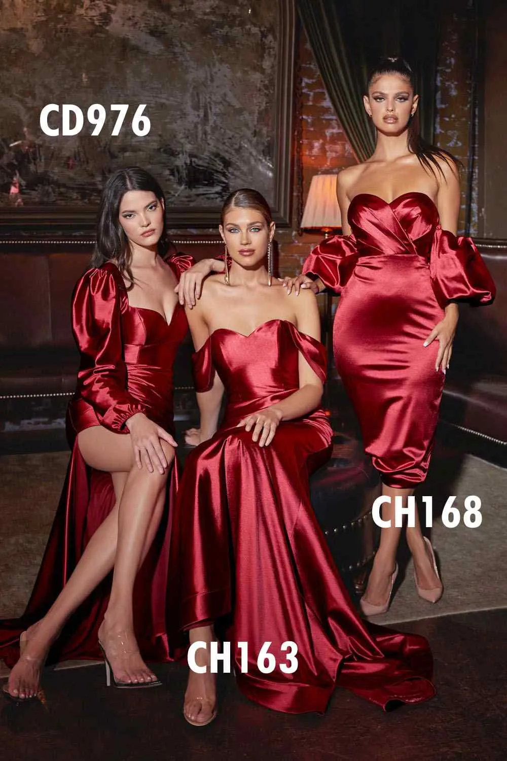 Cinderella Divine CH163 Strapless Off the Shoulder Fitted Gown