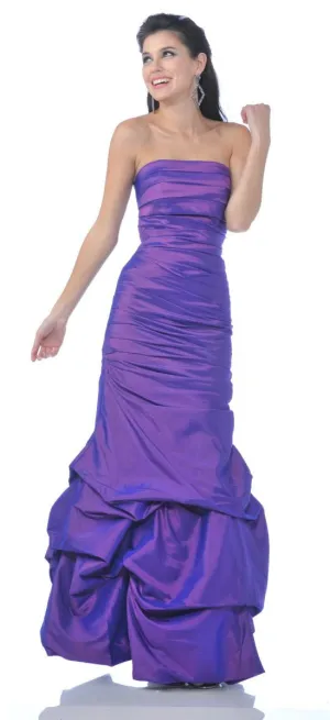 CLEARANCE - Mermaid Dress Taffeta Strapless Ruched Pick Up Skirt (Size XL)