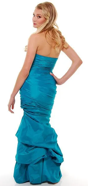 CLEARANCE - Mermaid Dress Taffeta Strapless Ruched Pick Up Skirt (Size XL)