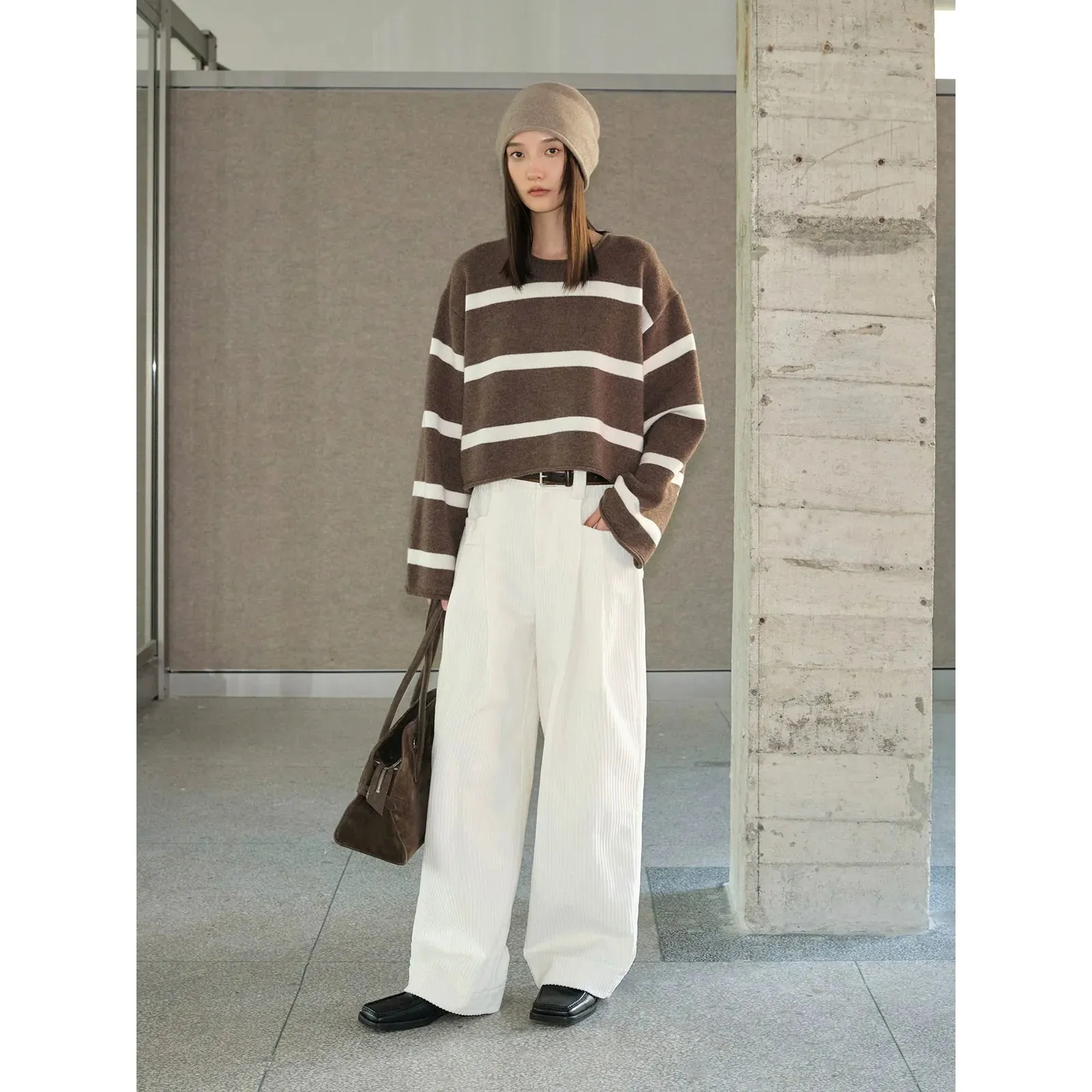 Contrast Striped Knit Sweater