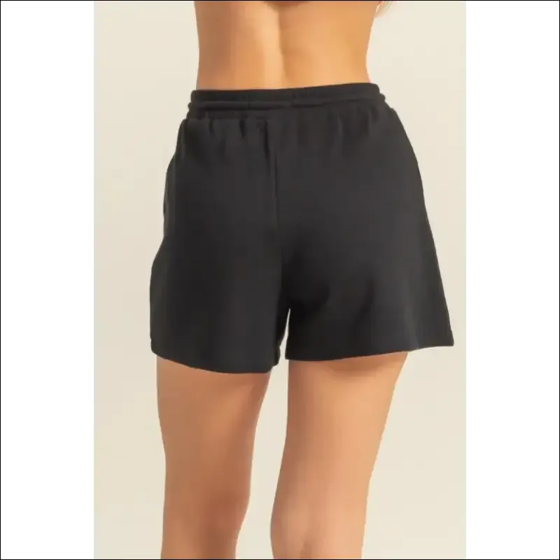 Cozy Drawstring Waffle Knit Front Pocket Shorts