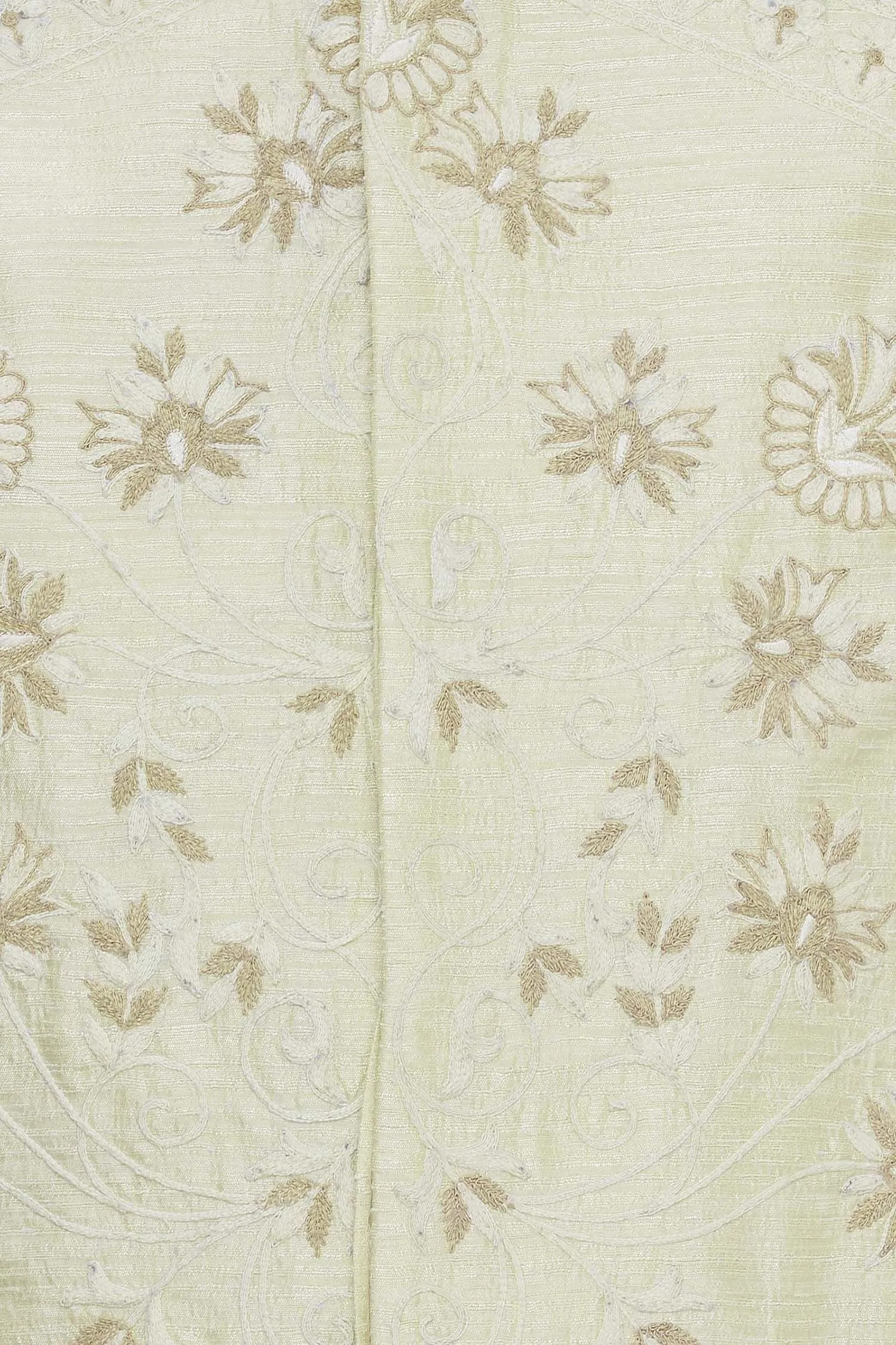 Cream Raw Silk Embrodered Nehru Jacket Bandhgala Waistcoat Bandi