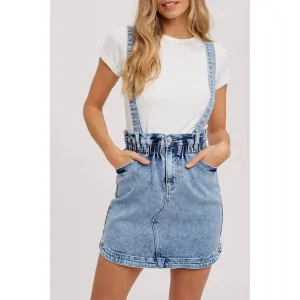 denim mini skirt suspender