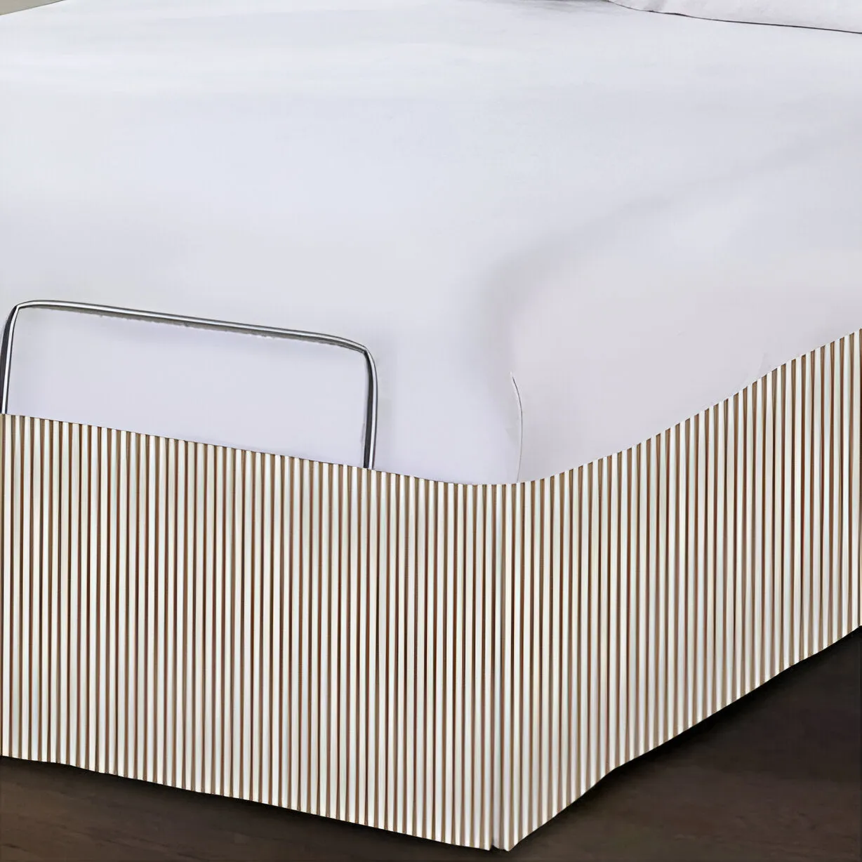 Detachable Wrap Around Polyester Ticking Stripe Tailored Bed Skirt