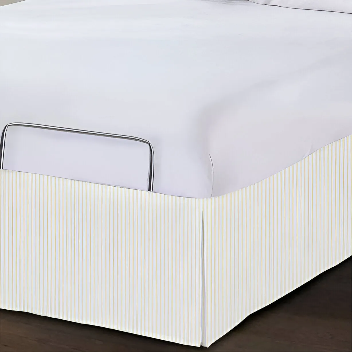 Detachable Wrap Around Polyester Ticking Stripe Tailored Bed Skirt