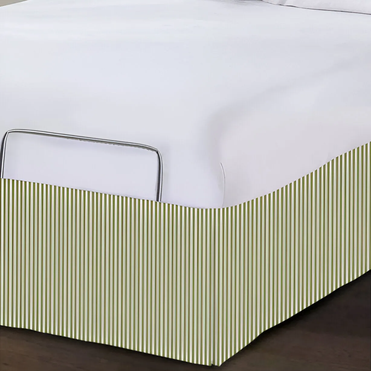 Detachable Wrap Around Polyester Ticking Stripe Tailored Bed Skirt