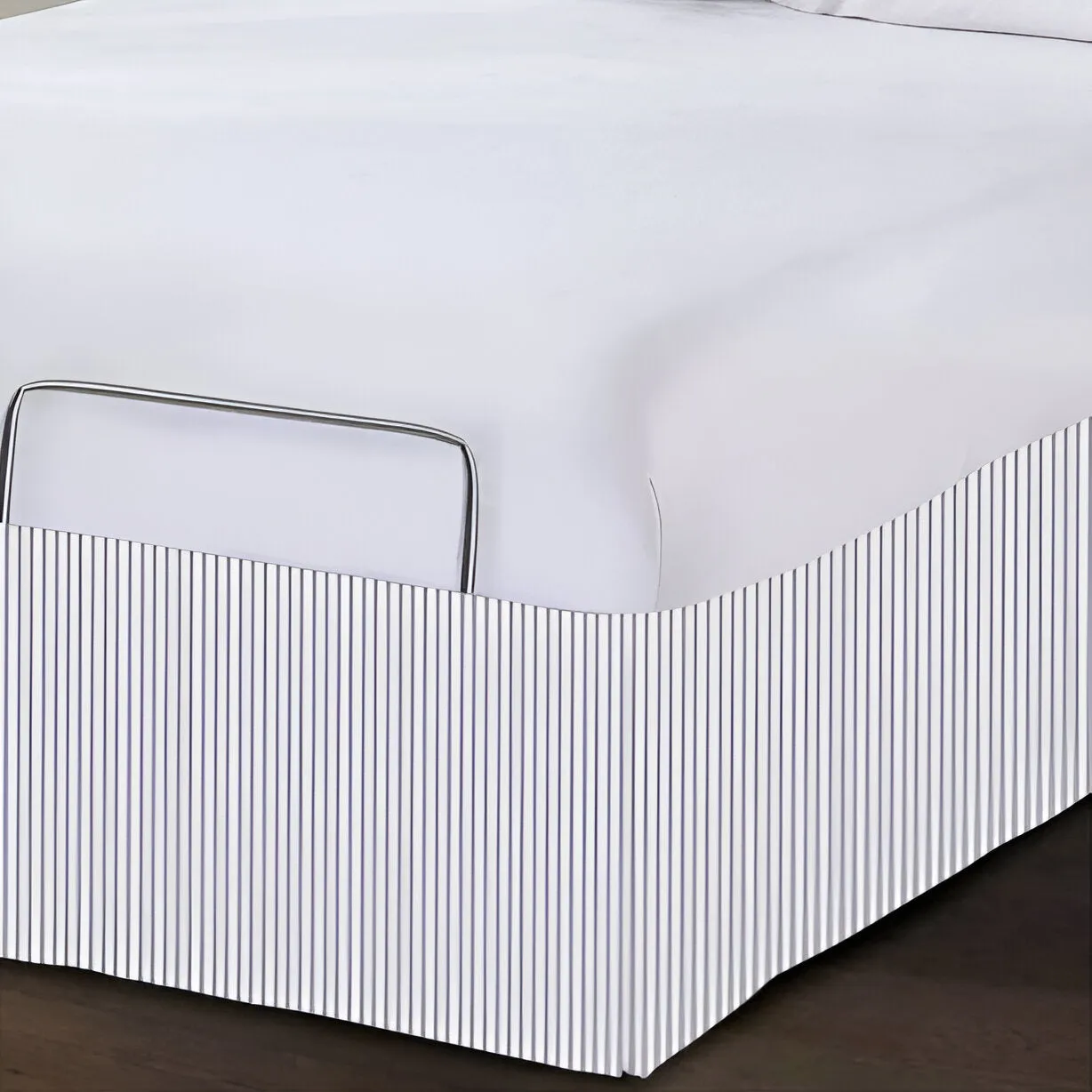 Detachable Wrap Around Polyester Ticking Stripe Tailored Bed Skirt