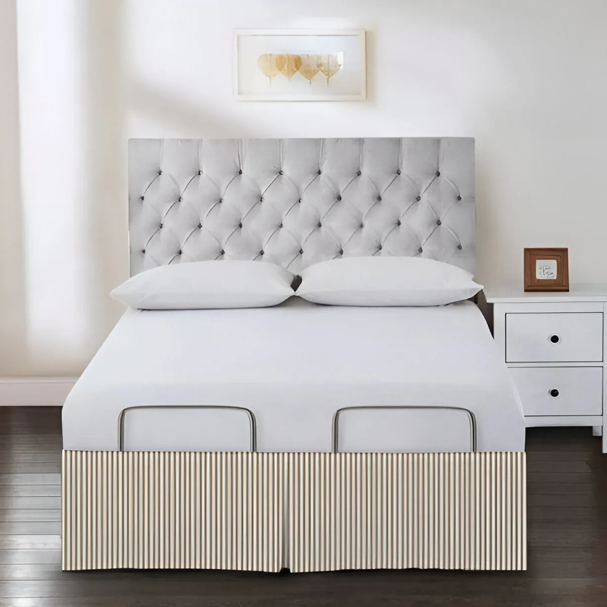Detachable Wrap Around Polyester Ticking Stripe Tailored Bed Skirt