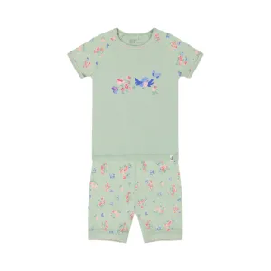 Deux Par Deux 2pc Pajama Short Set - Flowers
