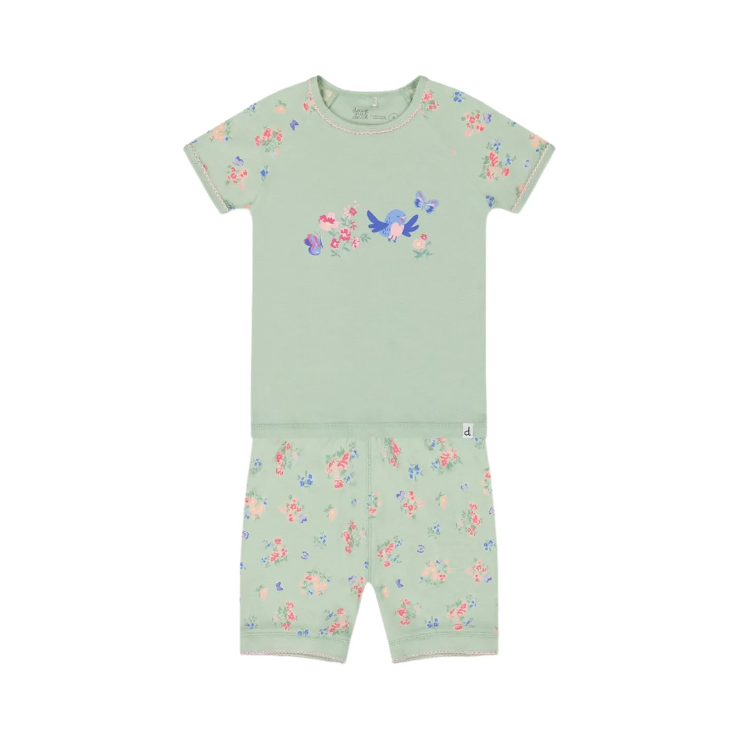 Deux Par Deux 2pc Pajama Short Set - Flowers