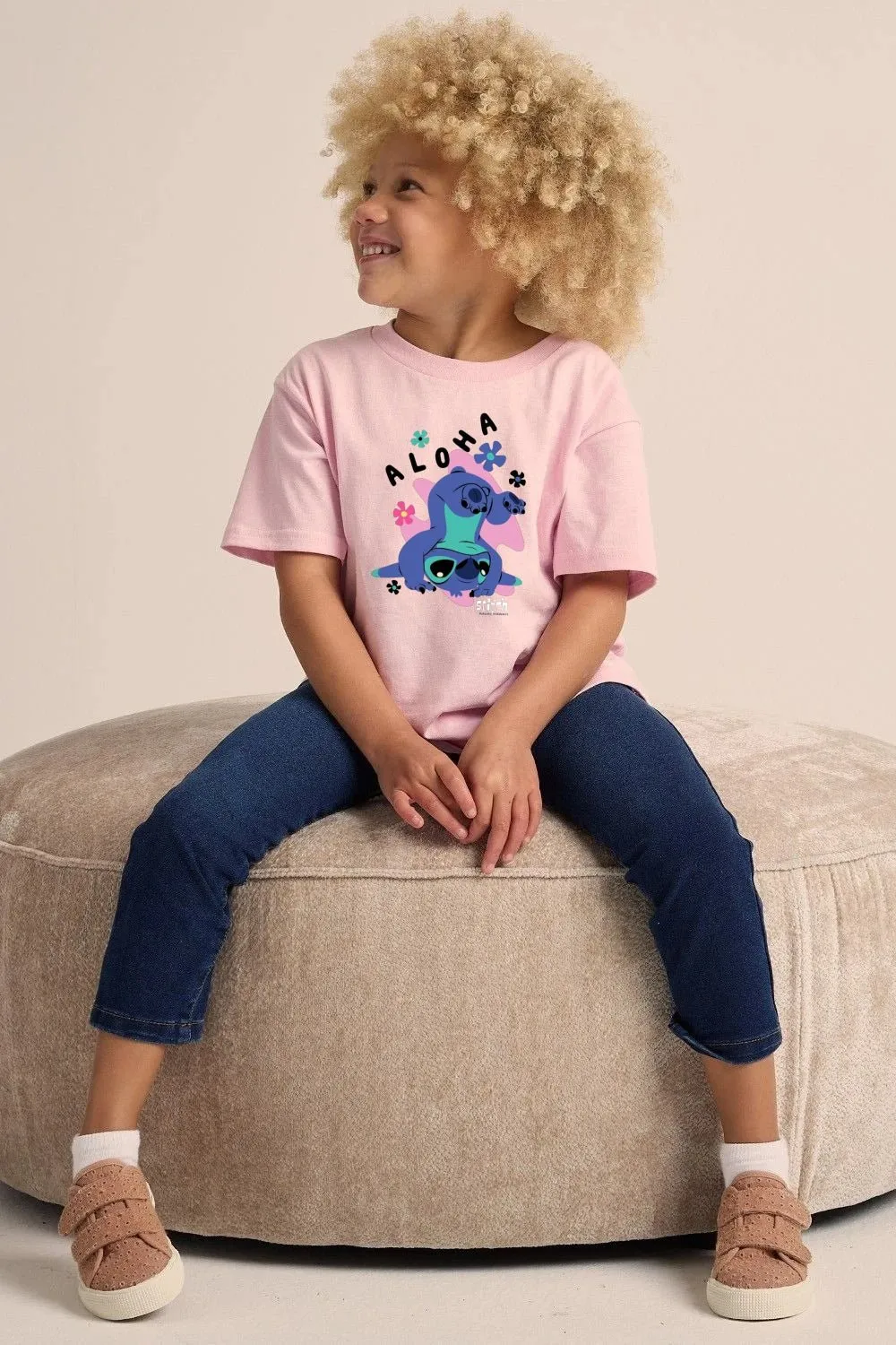Disney Stitch Girls Pink T-Shirt