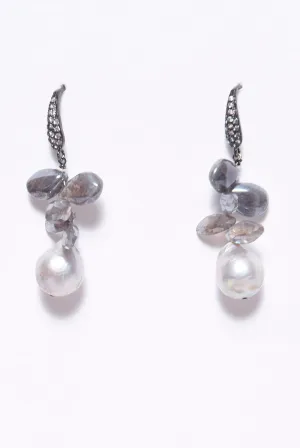 Earrings with Labradorite Leaves