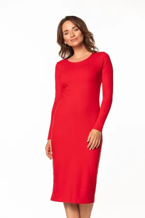 Elegant Boat Neck Fitted Dress
