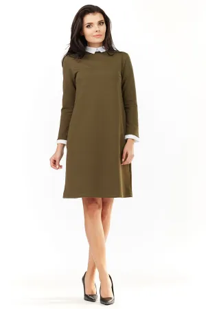 Elegant Collar Fitted Midi Dress
