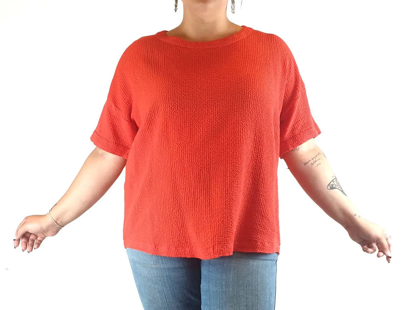 Elk red cotton top size 14