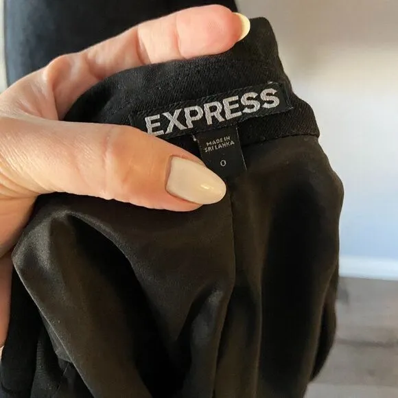 Express black tailored blazer suit jacket O