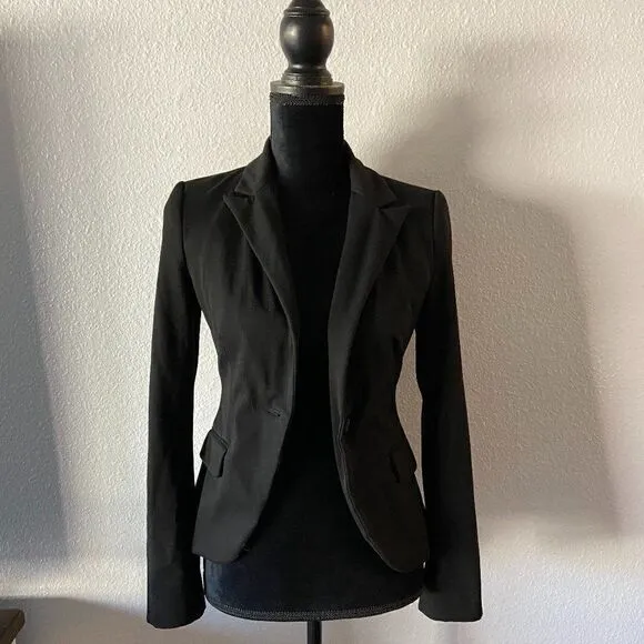 Express black tailored blazer suit jacket O