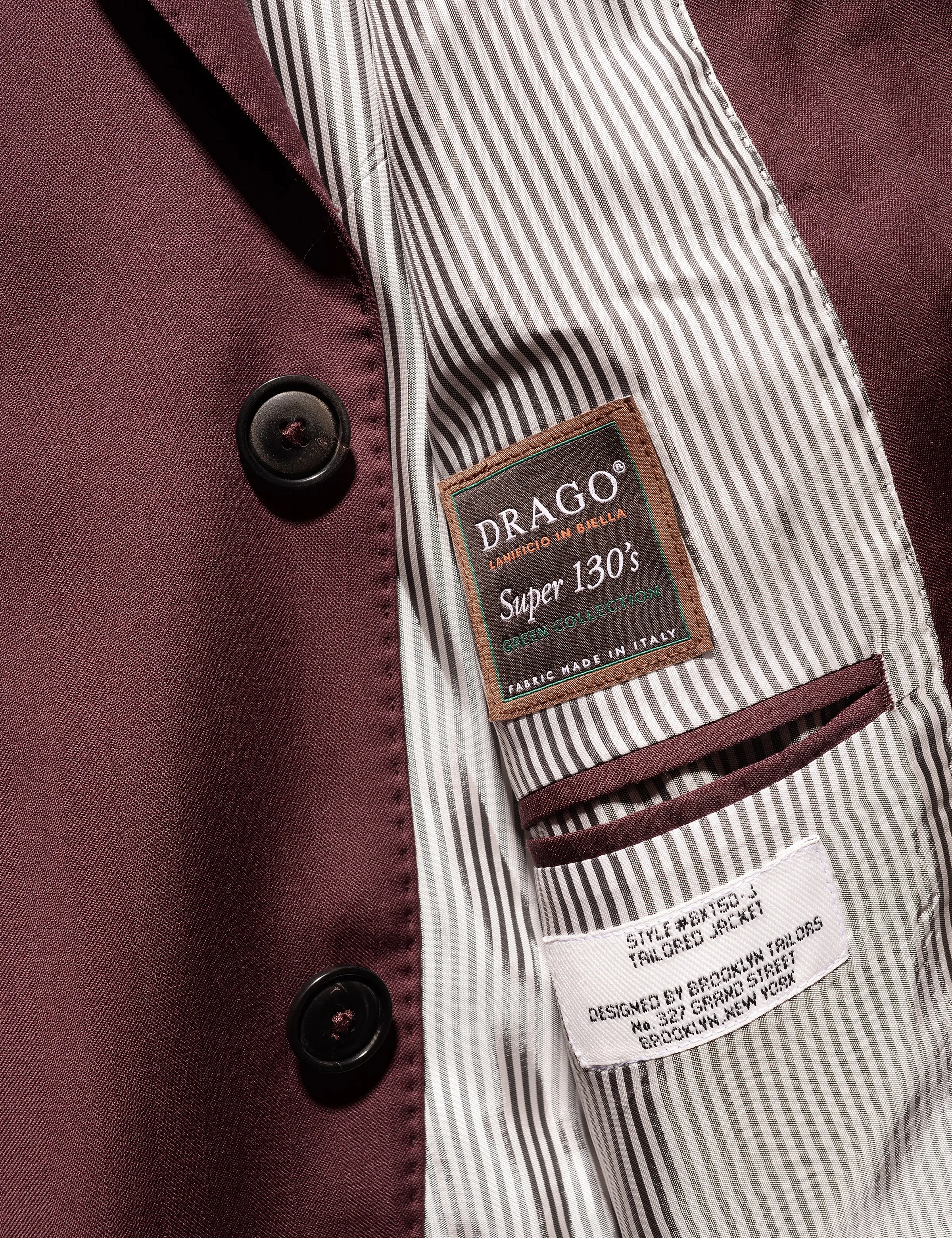 FINAL SALE: BKT50 Tailored Jacket in Wool Herringbone - Syrah