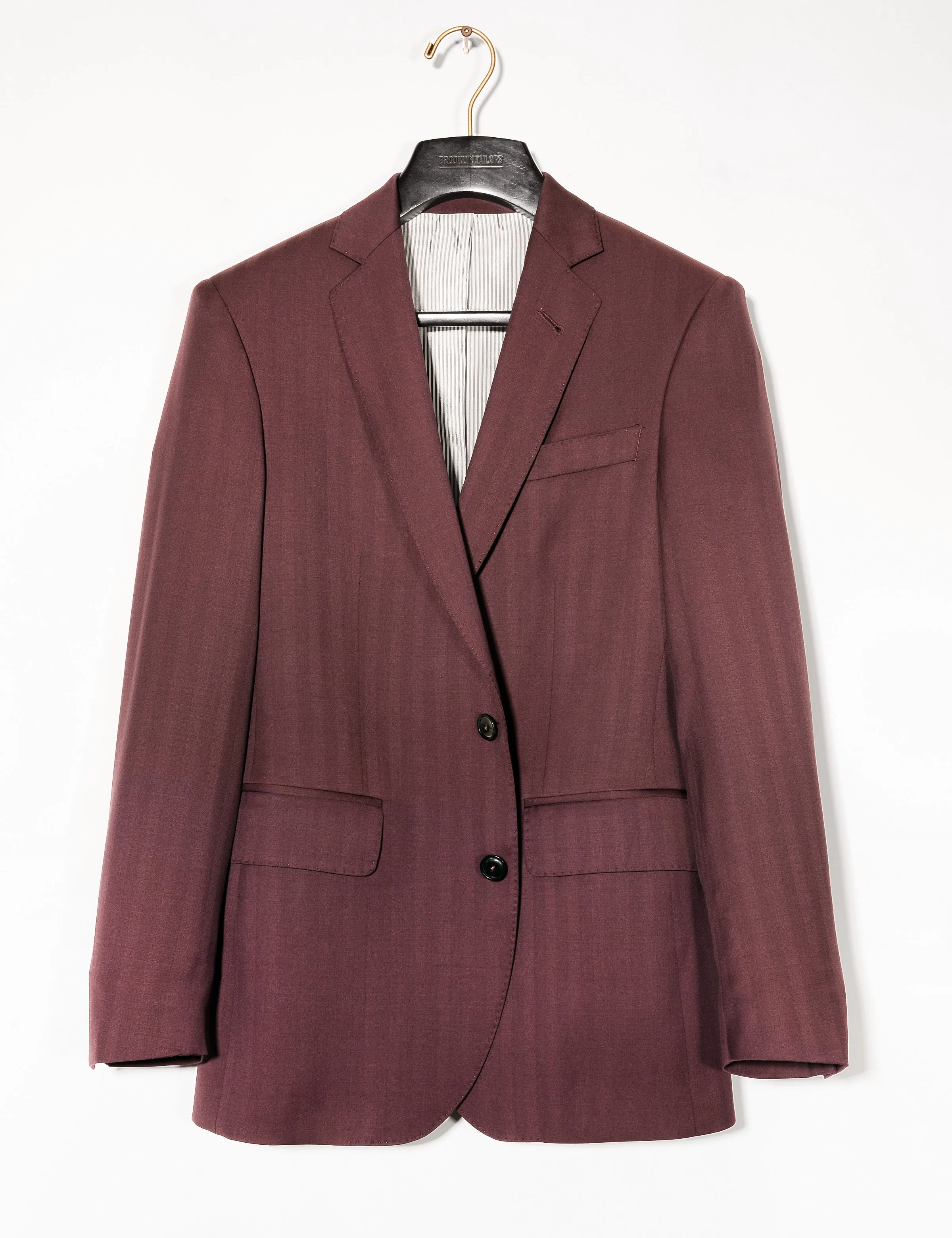 FINAL SALE: BKT50 Tailored Jacket in Wool Herringbone - Syrah