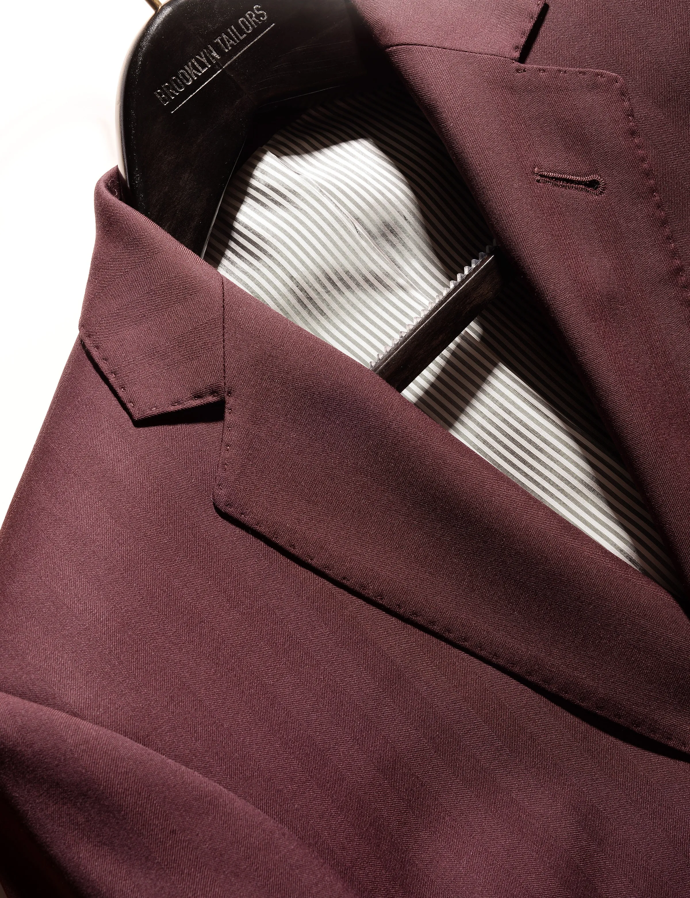 FINAL SALE: BKT50 Tailored Jacket in Wool Herringbone - Syrah