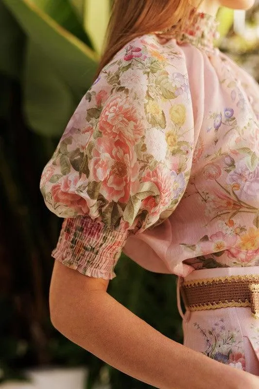Floral Button up Top and Short Set