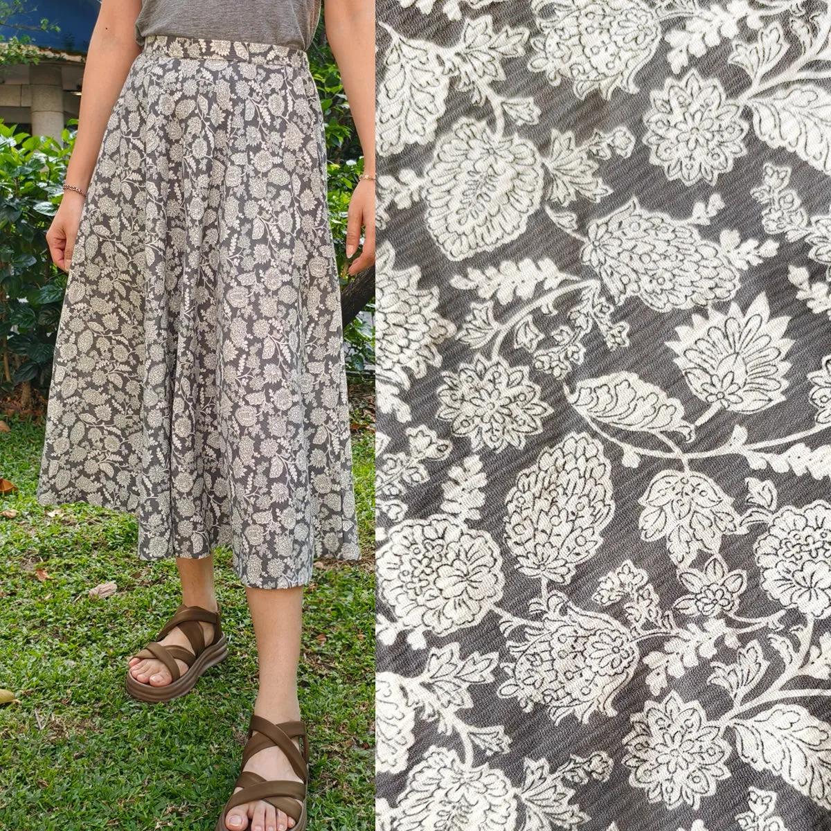 Floral Courtyard-Handmade Circle Skirt