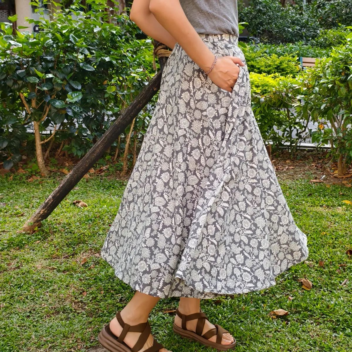 Floral Courtyard-Handmade Circle Skirt