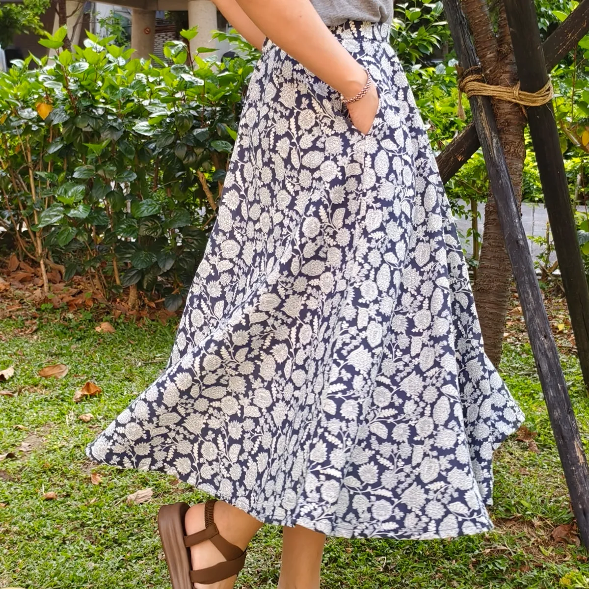 Floral Courtyard-Handmade Circle Skirt