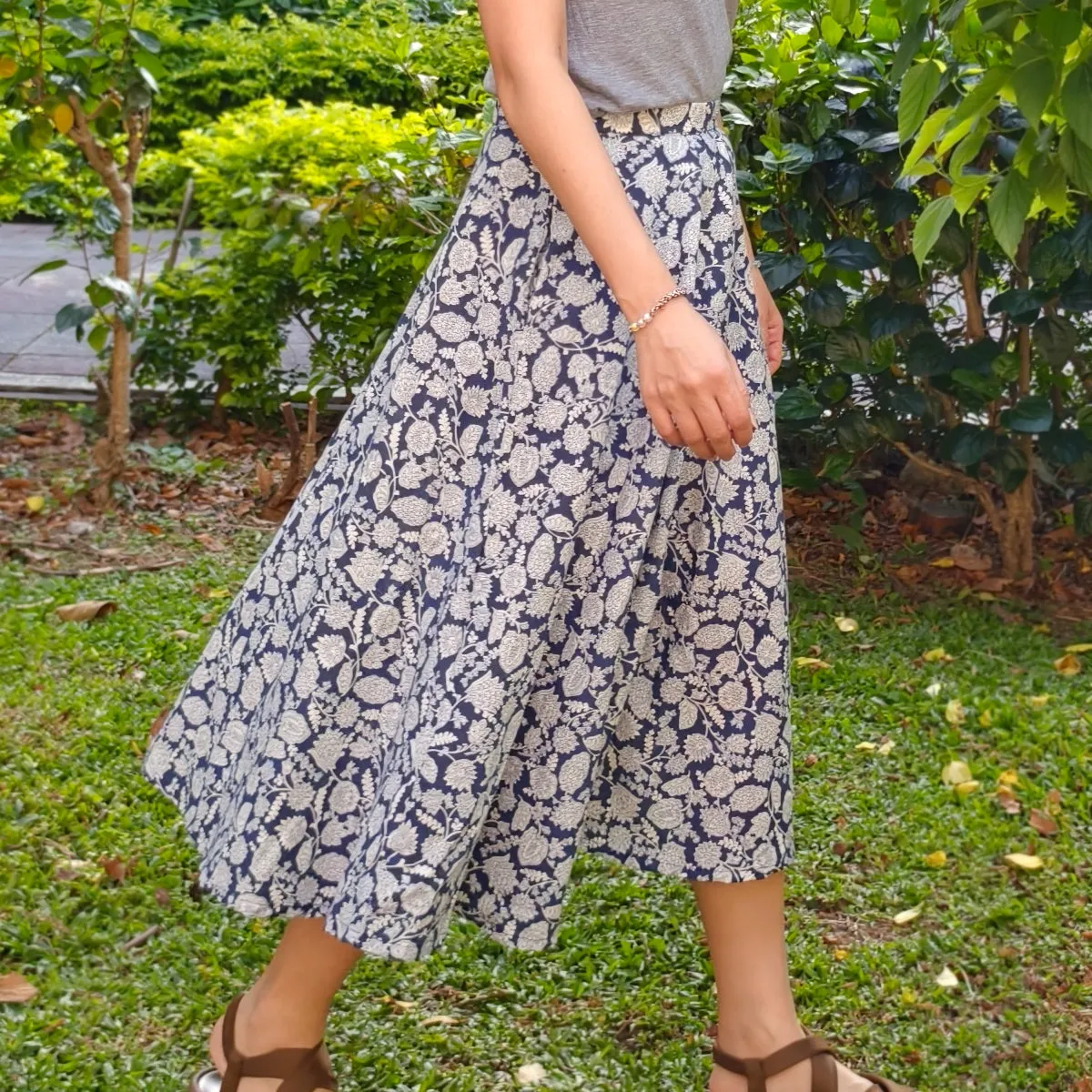 Floral Courtyard-Handmade Circle Skirt