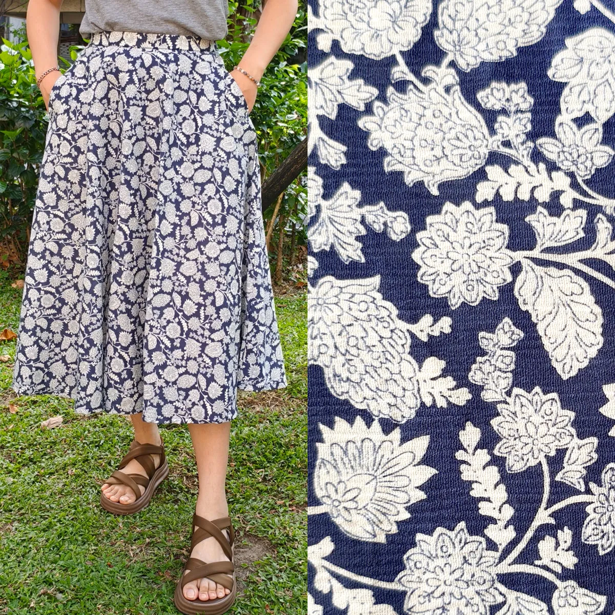 Floral Courtyard-Handmade Circle Skirt