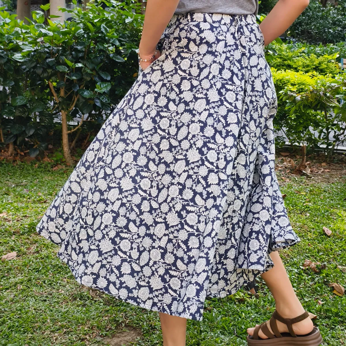 Floral Courtyard-Handmade Circle Skirt